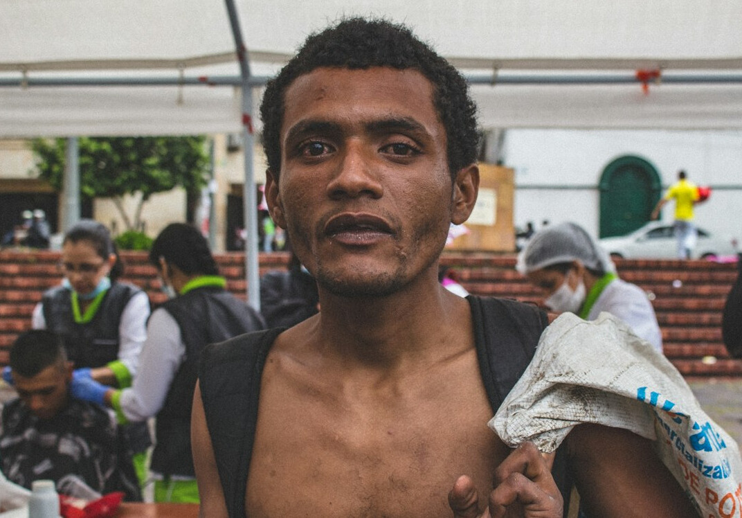 Portrait of a Brazilian man with a beard smiling